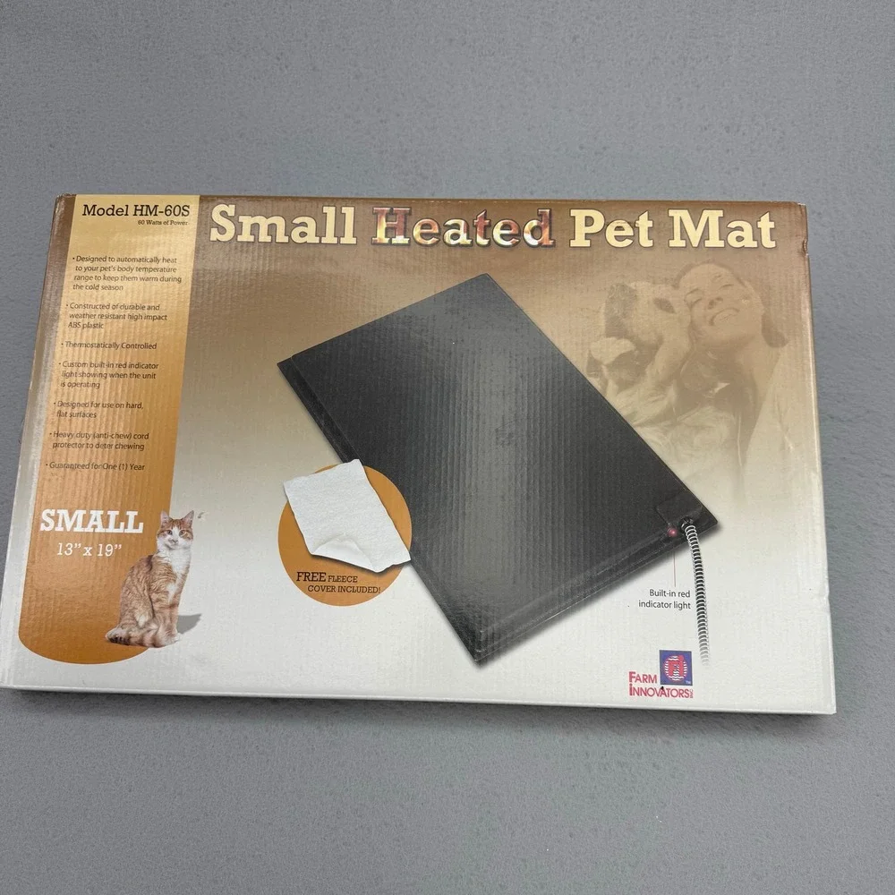 NIB Heated Pet Mat Black Farm Innovators Small 13x19 Durable Utility dog cat new - Picture 3 of 8